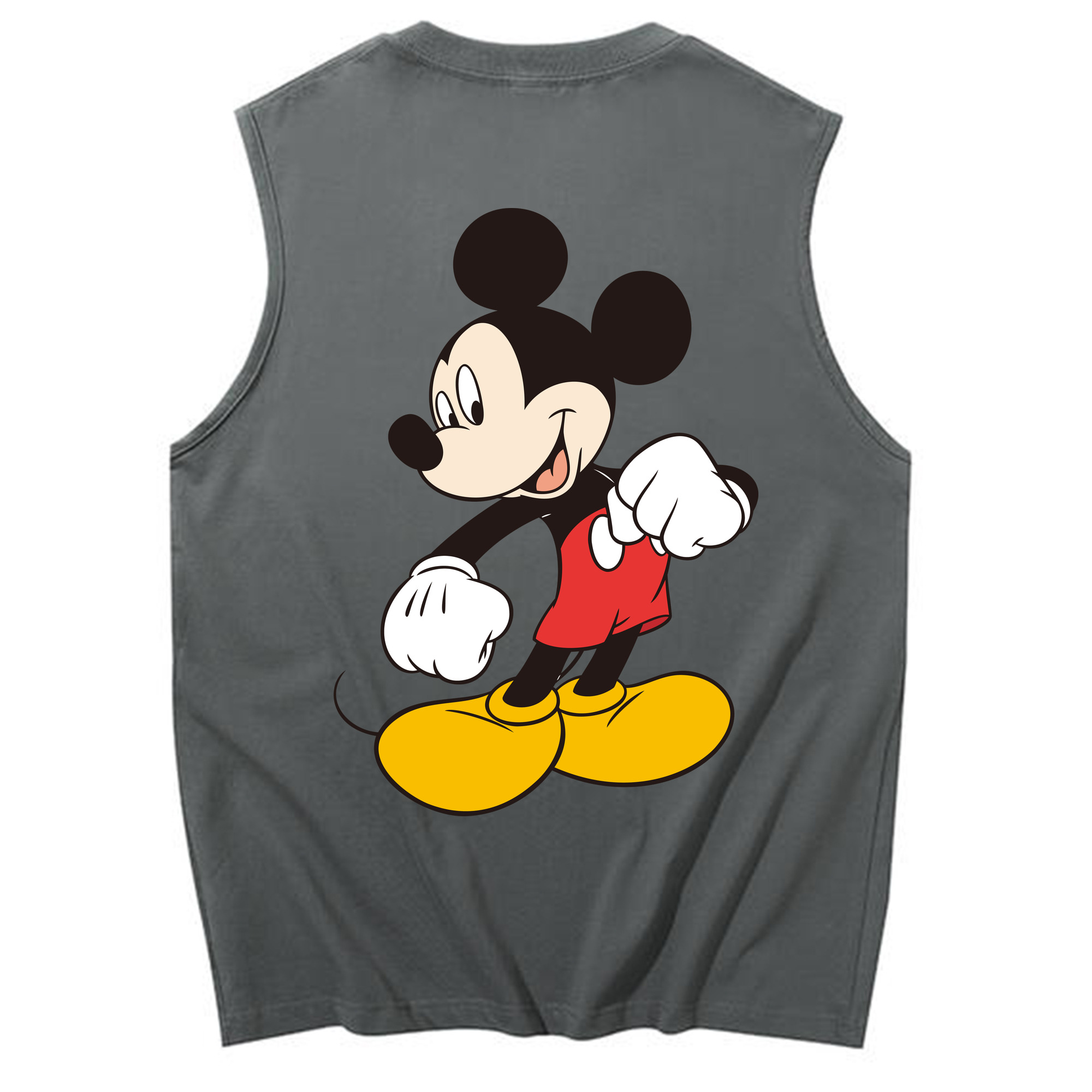 ミッキーマウス Mickey Mouse コットン100％タンクトップ（背面プリント）